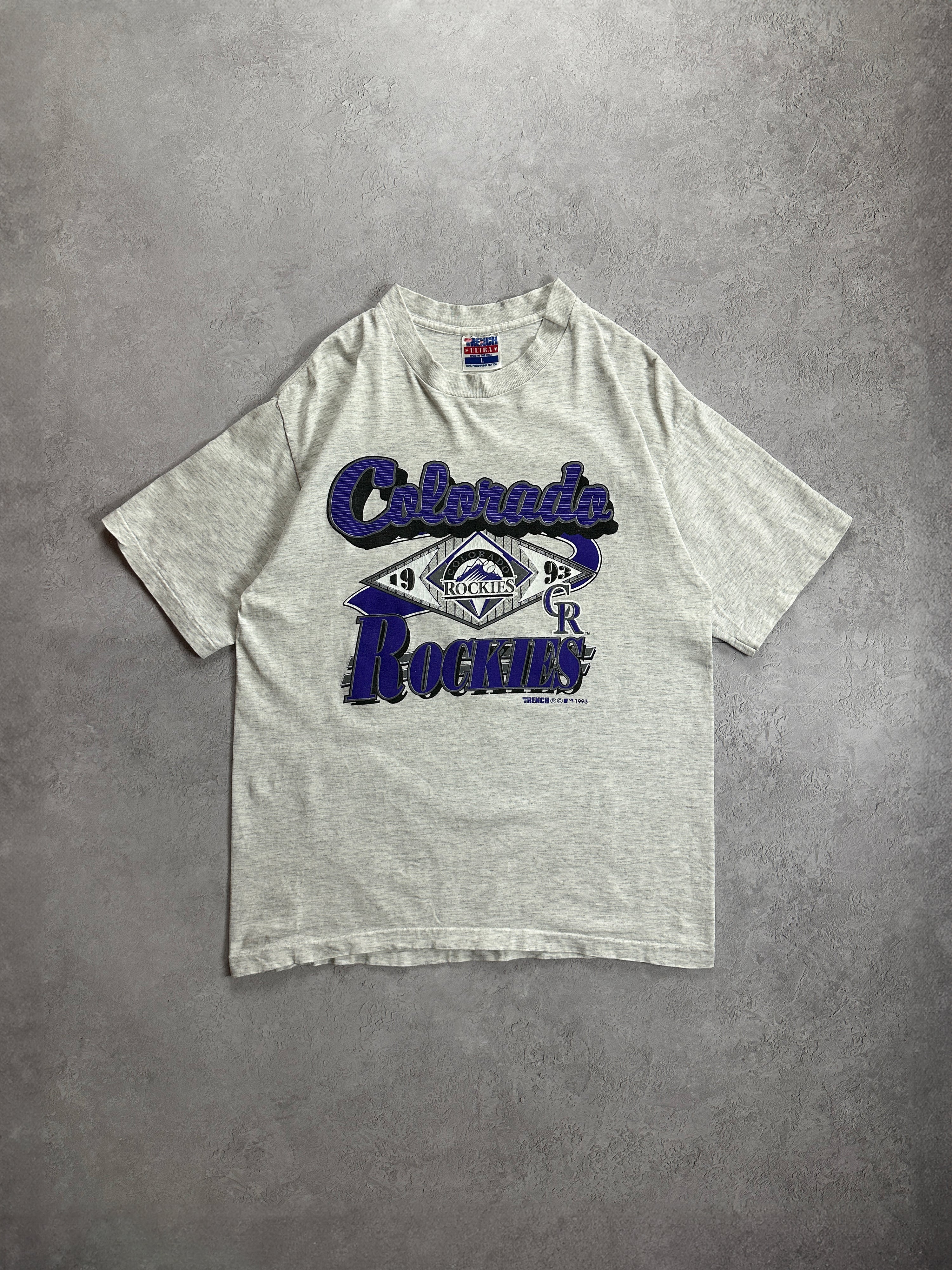 90s Grey Colorado Rockies Baseball T-Shirt (Fits S)