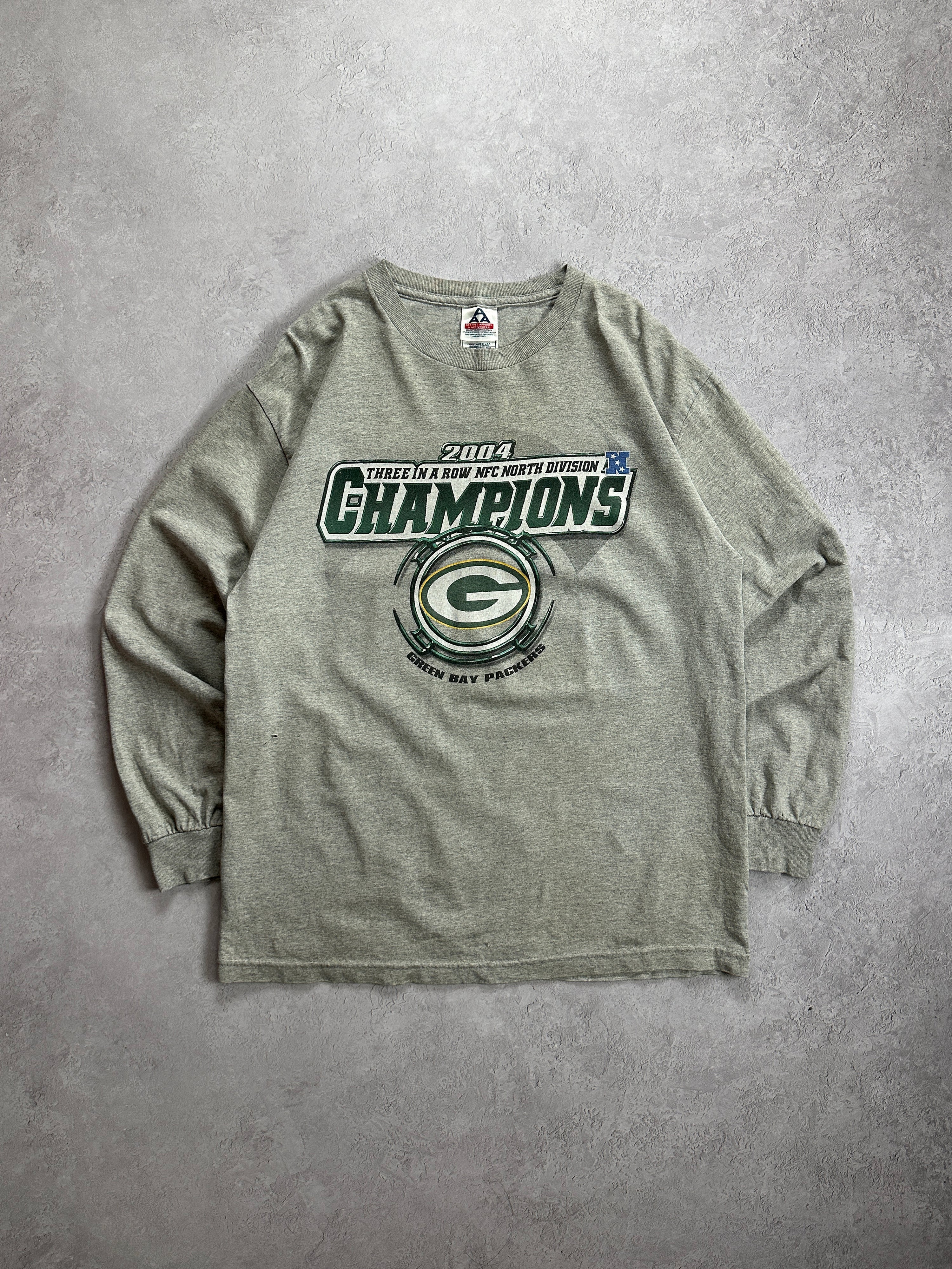 '04 Grey Champions Green Bay Packers L/S T-Shirt (Fits M)