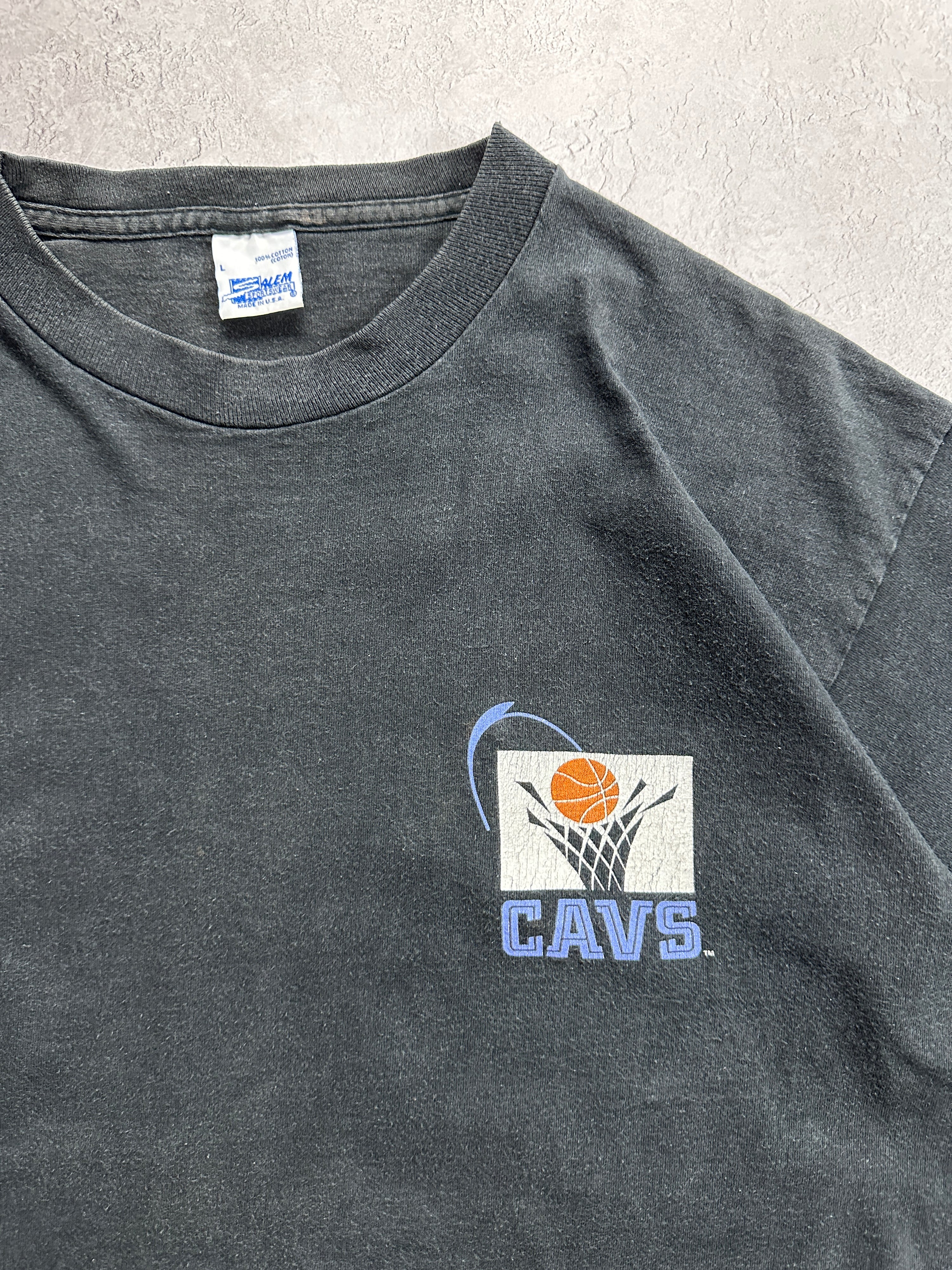 90s Sun Faded Black Cleveland Cavaliers T-Shirt (Fits M)