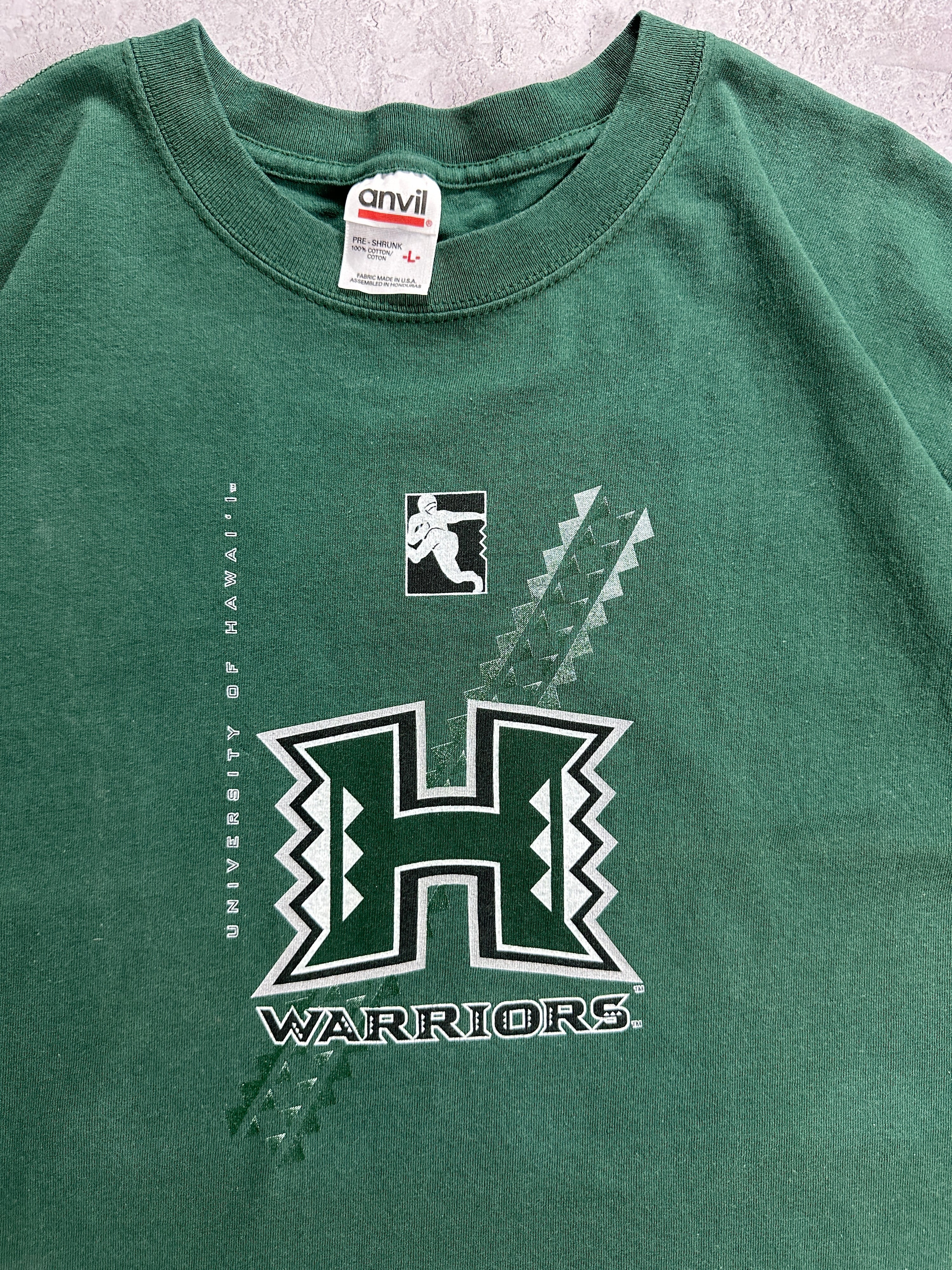 00s Green Hawaii Warriors T-Shirt (Fits M)