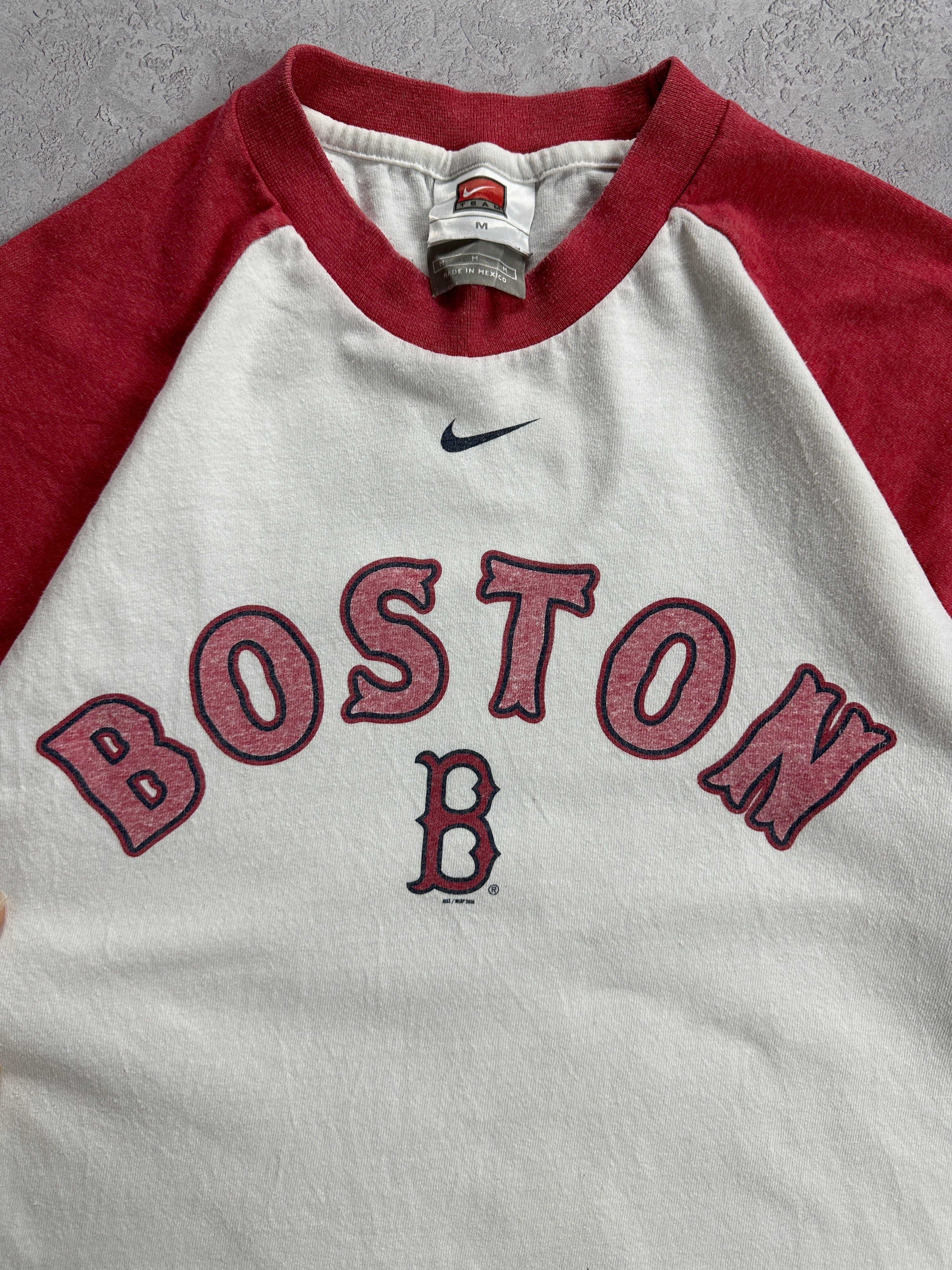 00s White Red Nike Boston Red Sox T-Shirt (M)