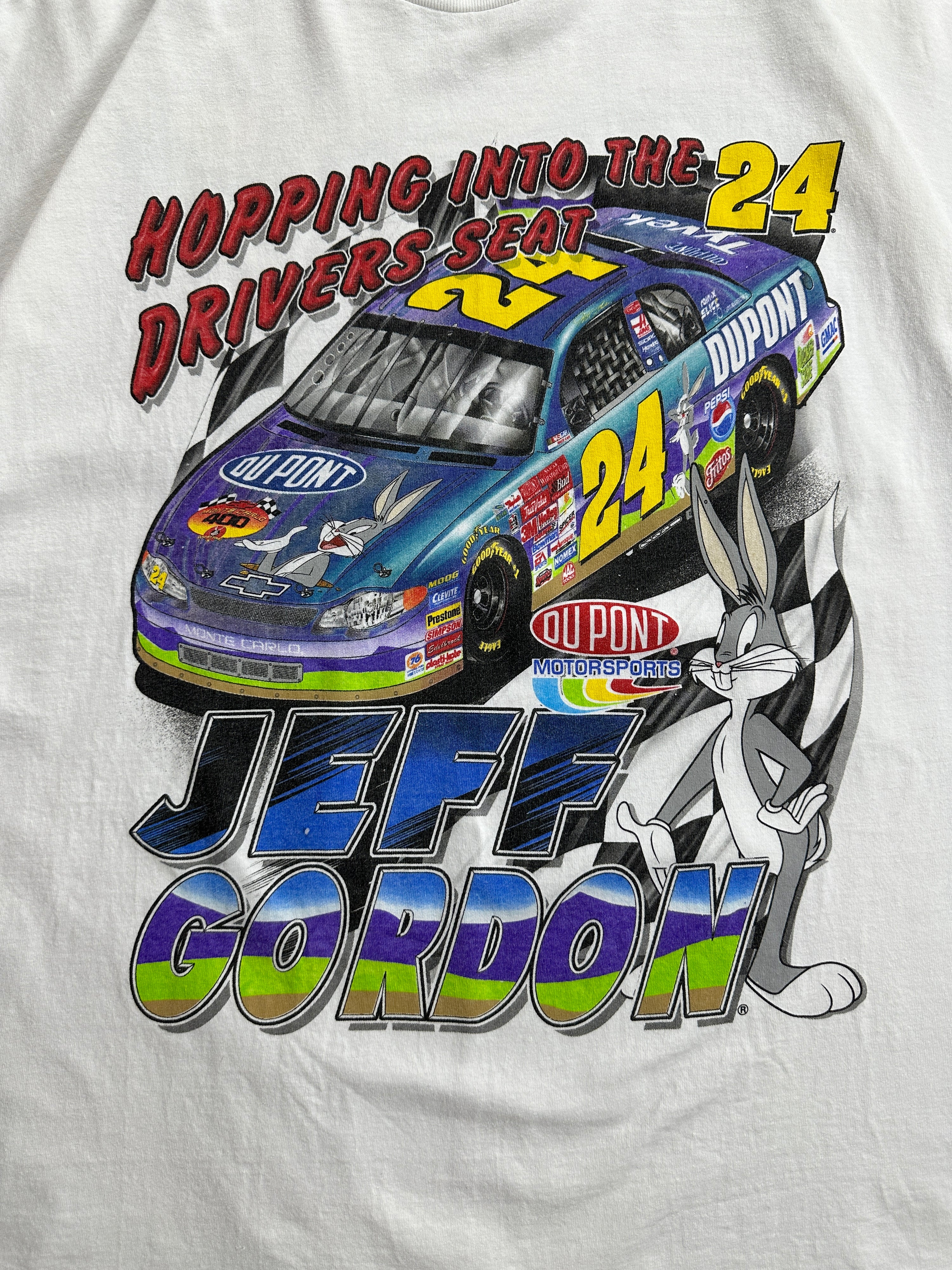 00s White Nascar Jeff Gordon Looney Tunes T-Shirt (XL)