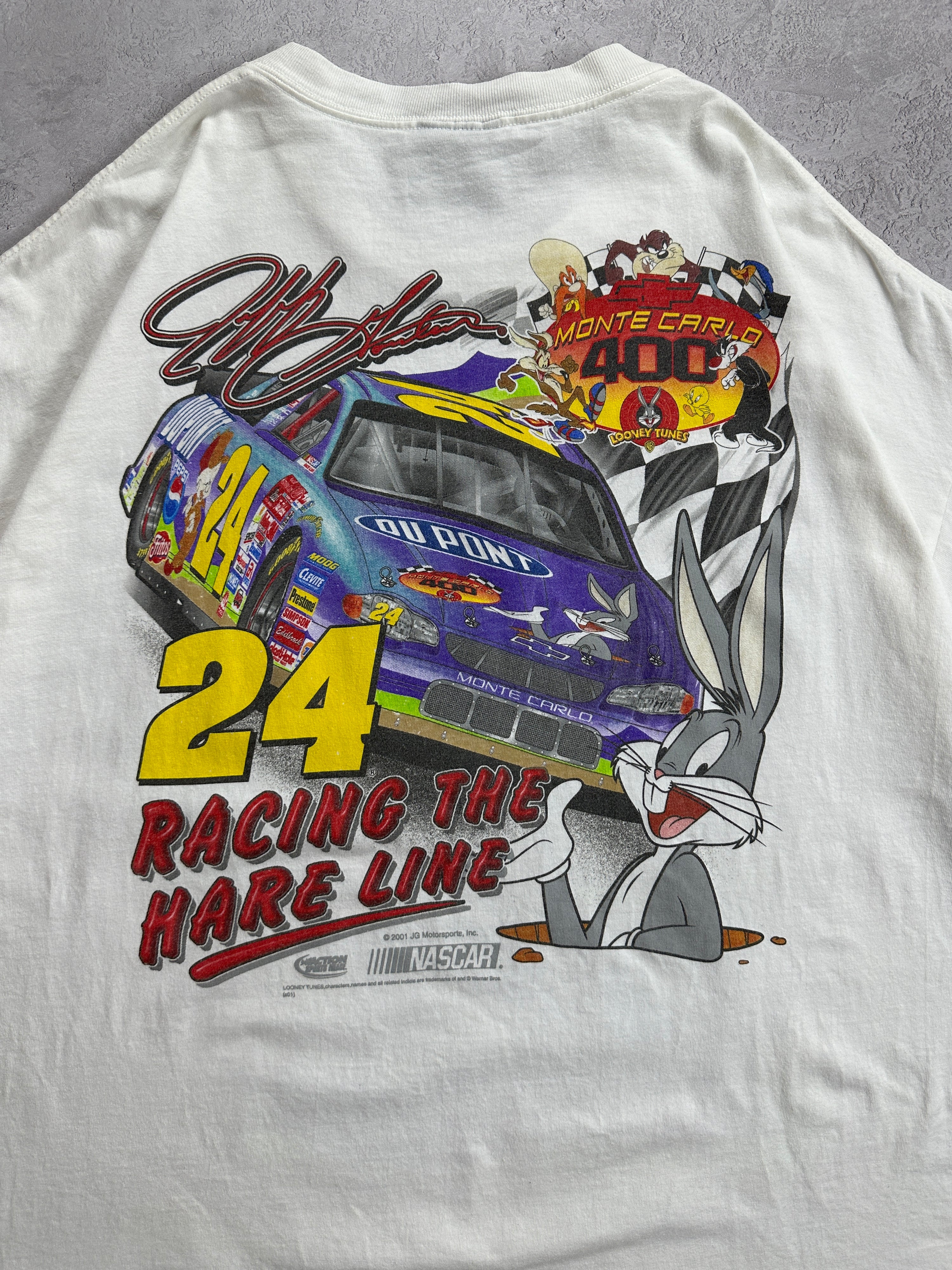 00s White Nascar Jeff Gordon Looney Tunes T-Shirt (XL)