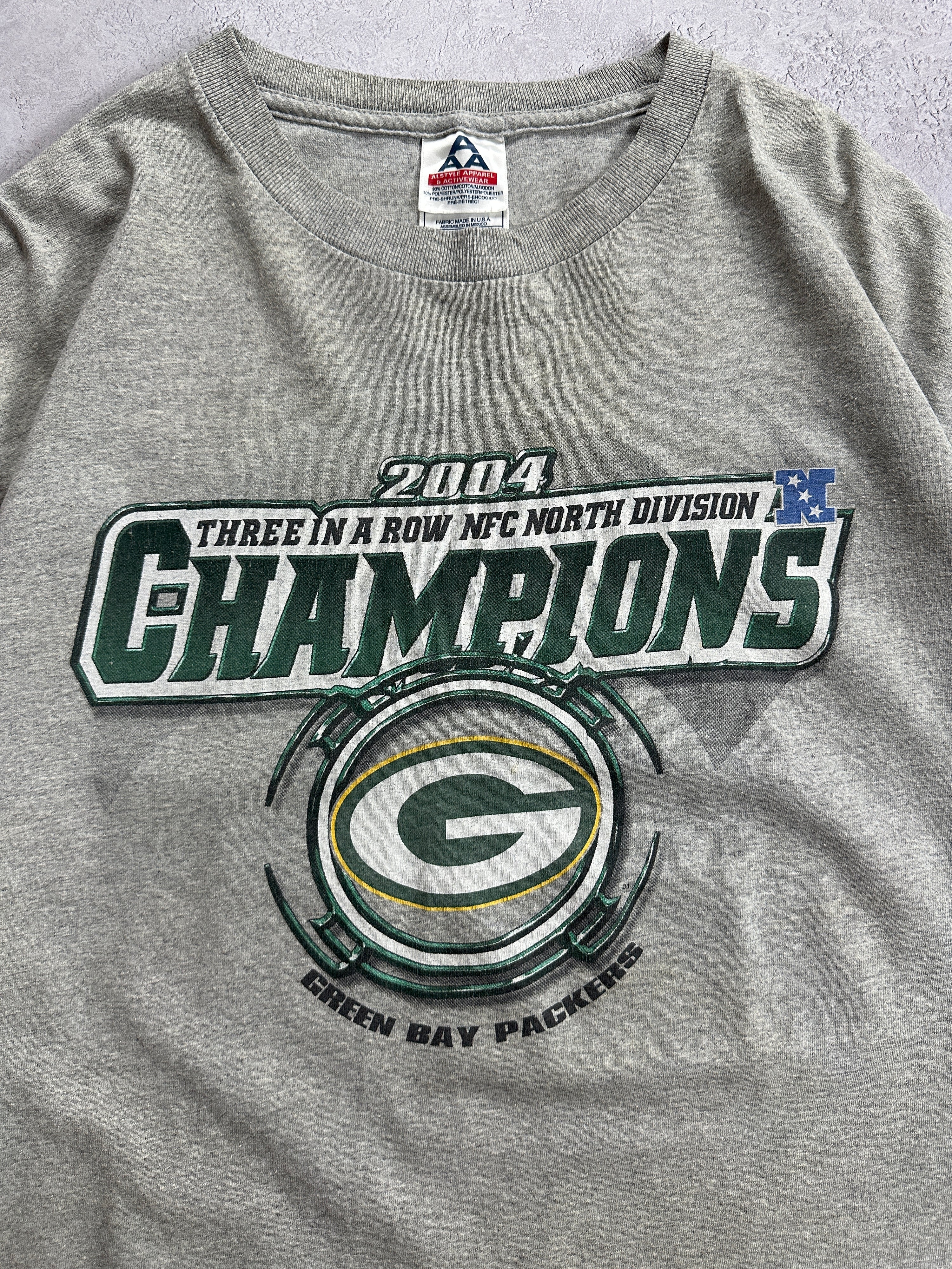 '04 Grey Champions Green Bay Packers L/S T-Shirt (Fits M)