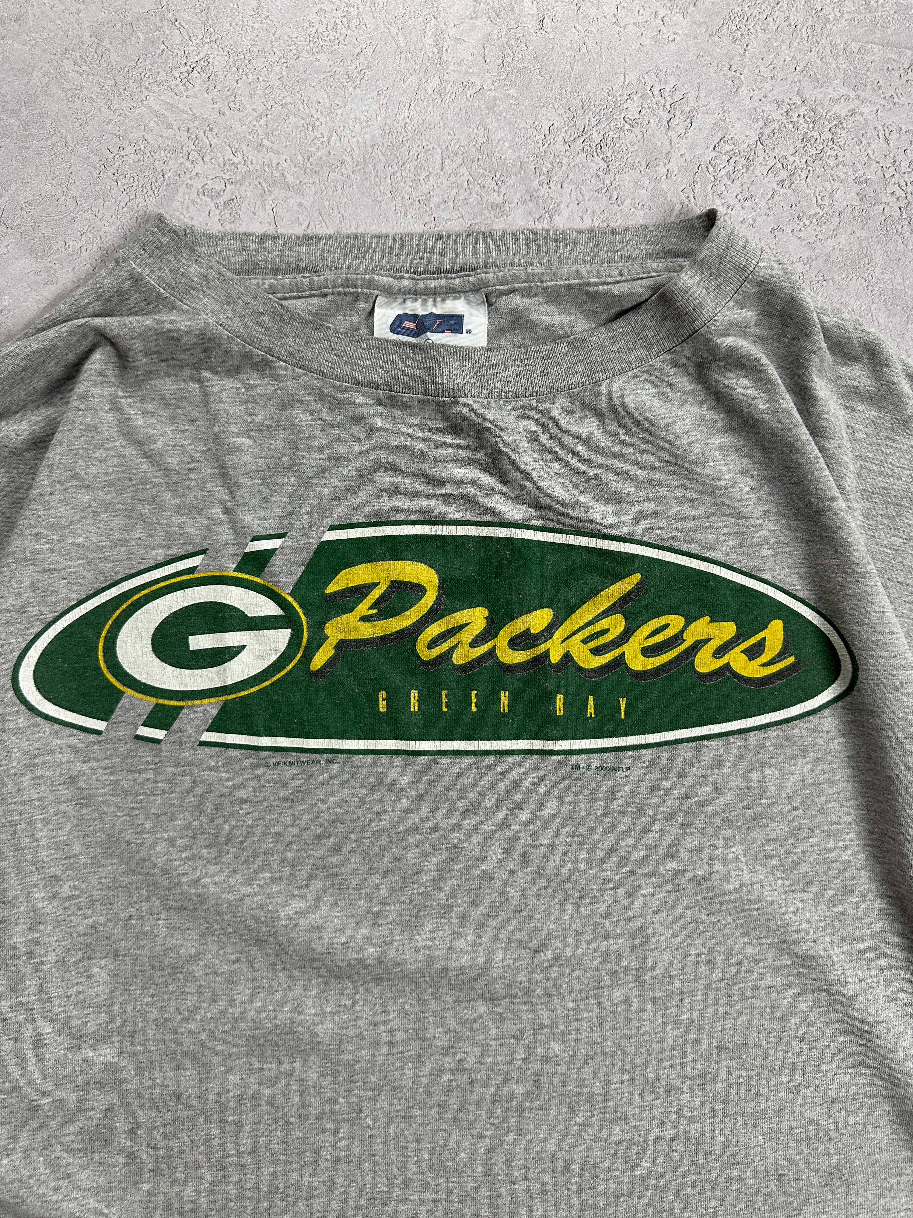 00s Grey Green Bay Packers L/S T-Shirt (XL)