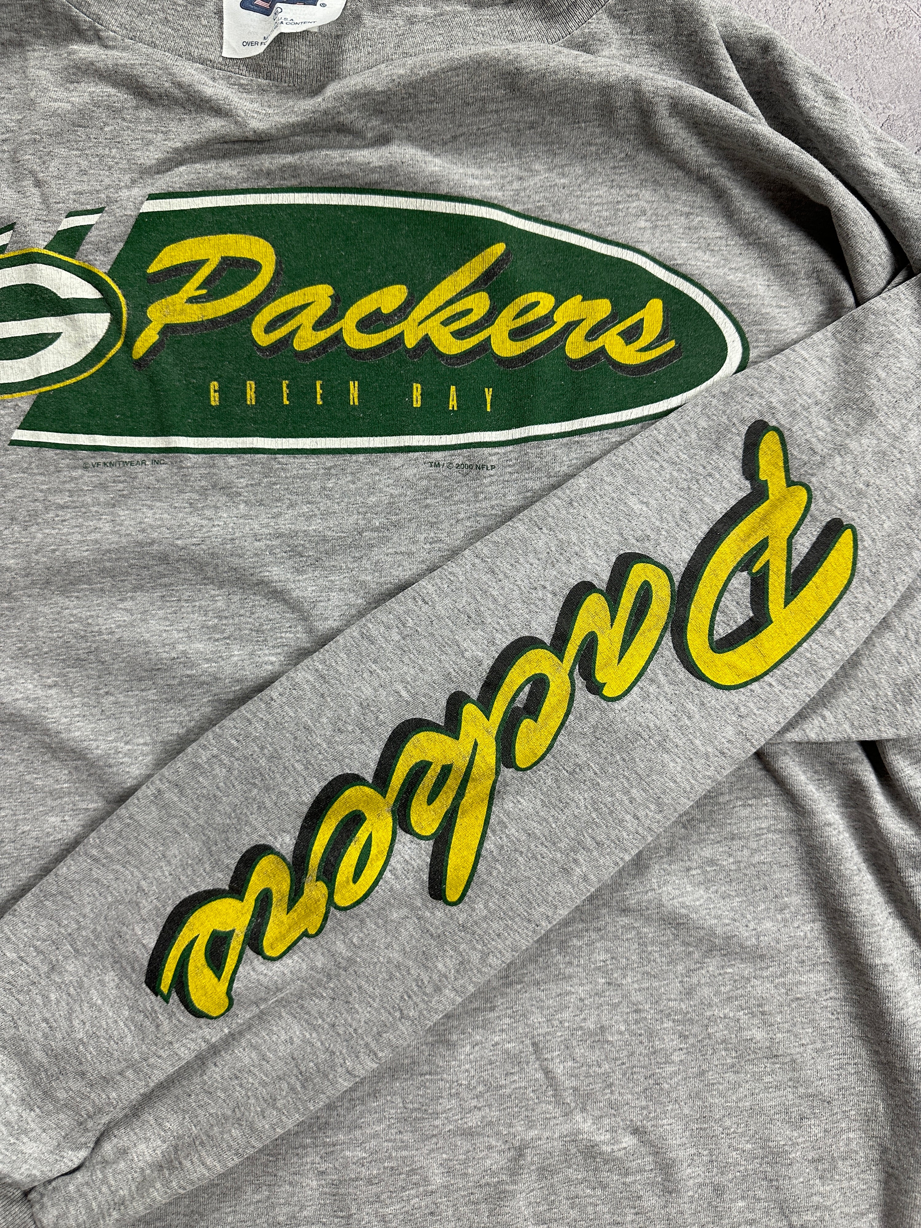 00s Grey Green Bay Packers L/S T-Shirt (XL)