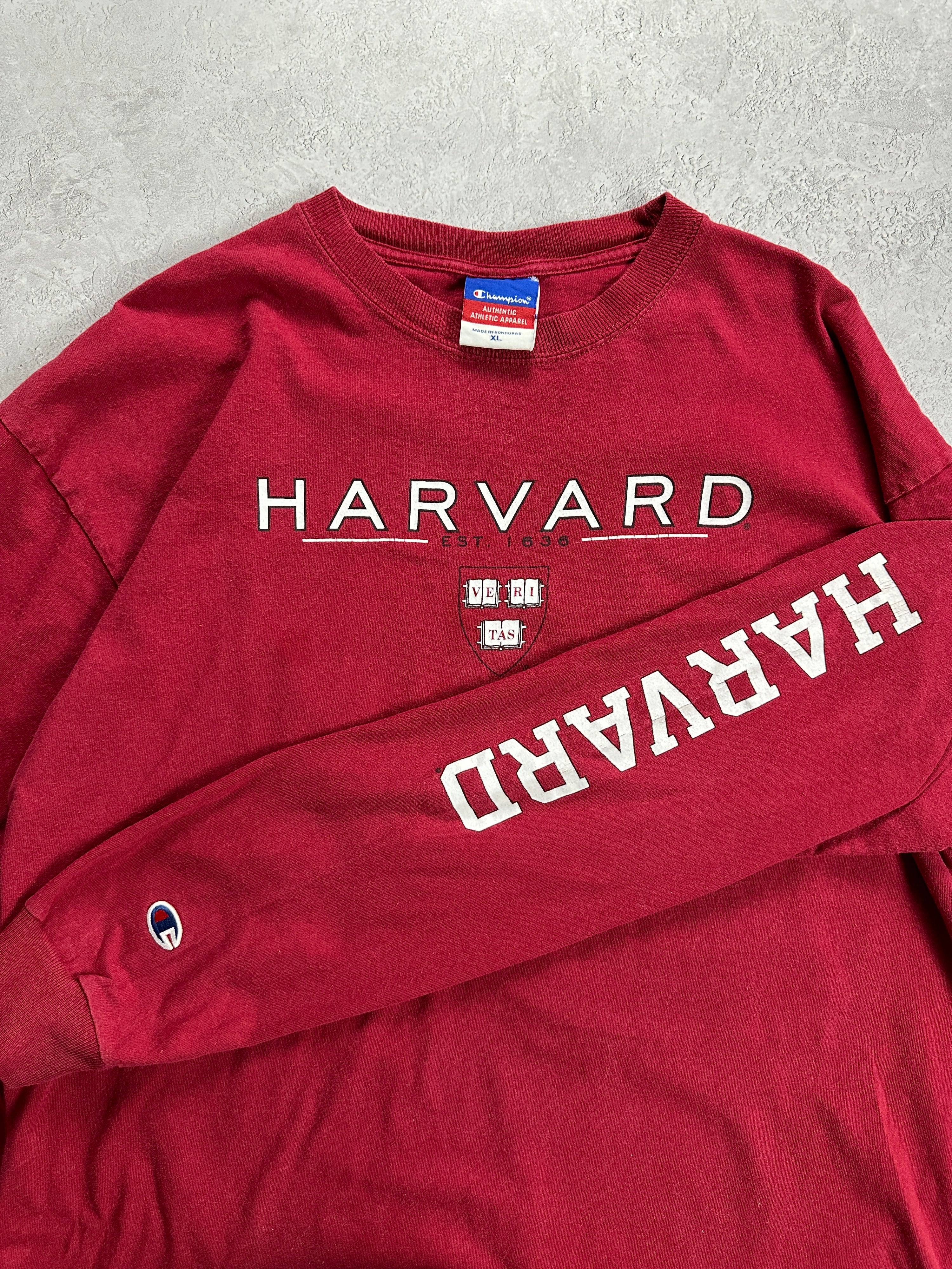 00s Red Champion Harvard University L/S T-Shirt (XL)