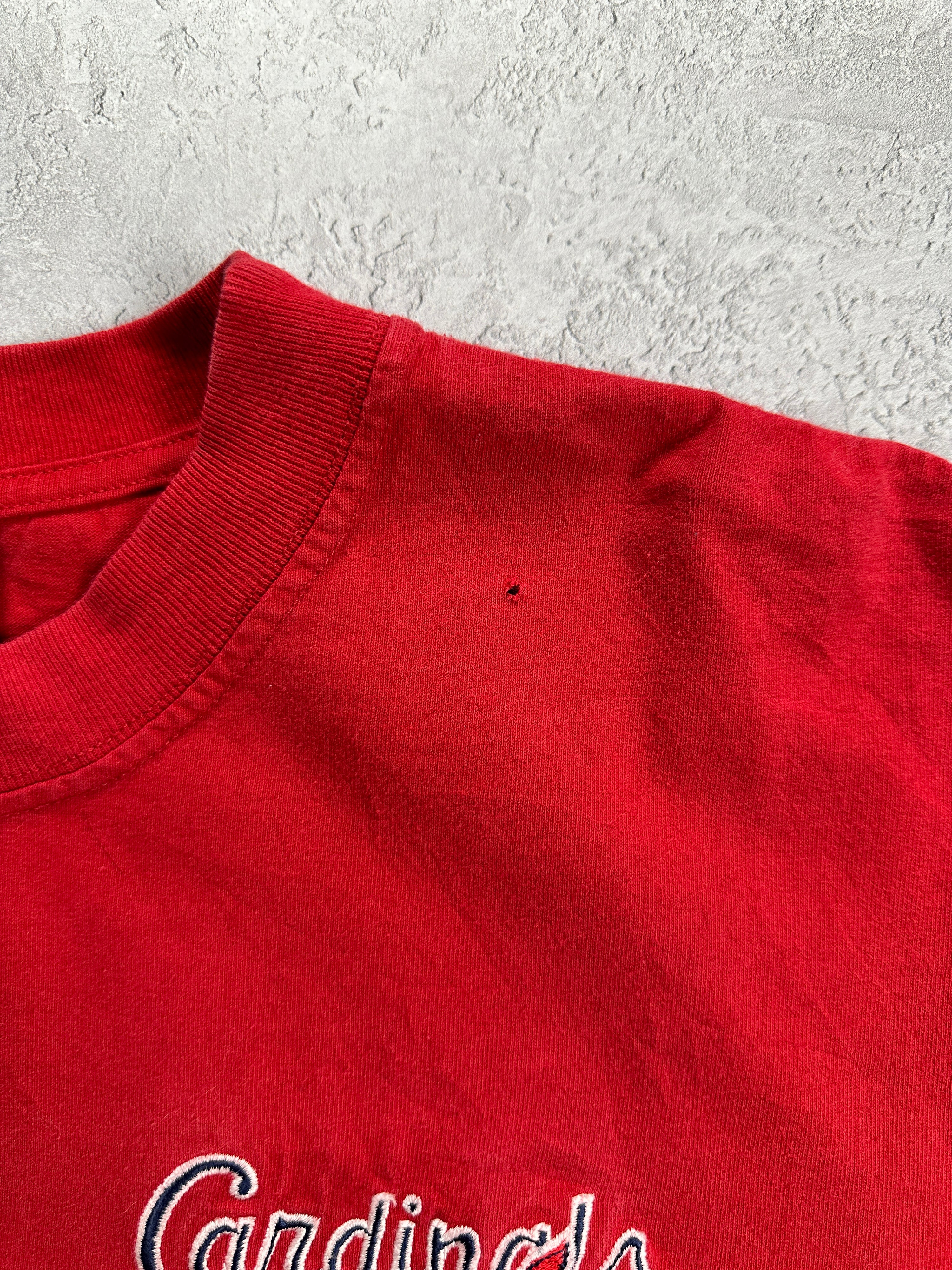 90s Red Cardinals Logo T-Shirt (M)