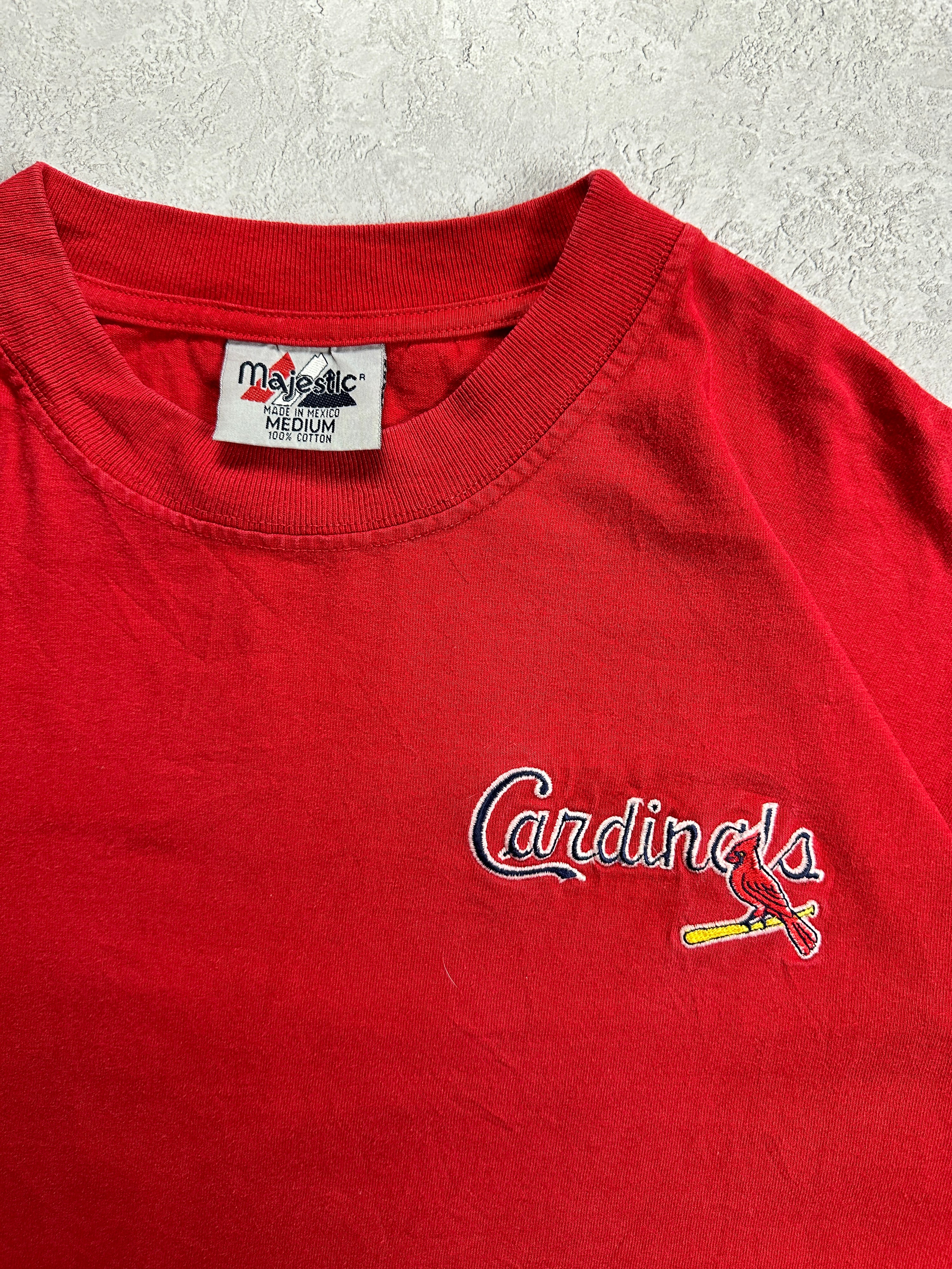 90s Red Cardinals Logo T-Shirt (M)