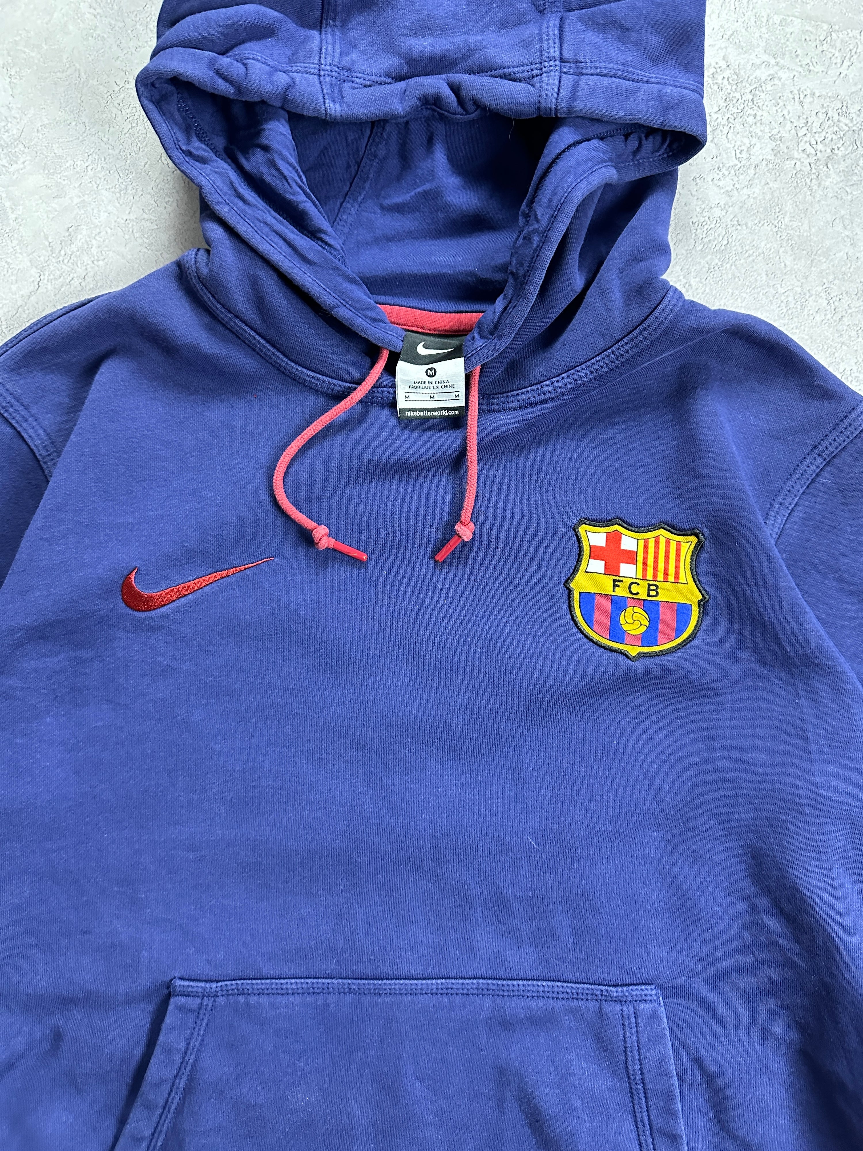 00s Navy Nike FC Barcelona Hoodie (Fits XS)