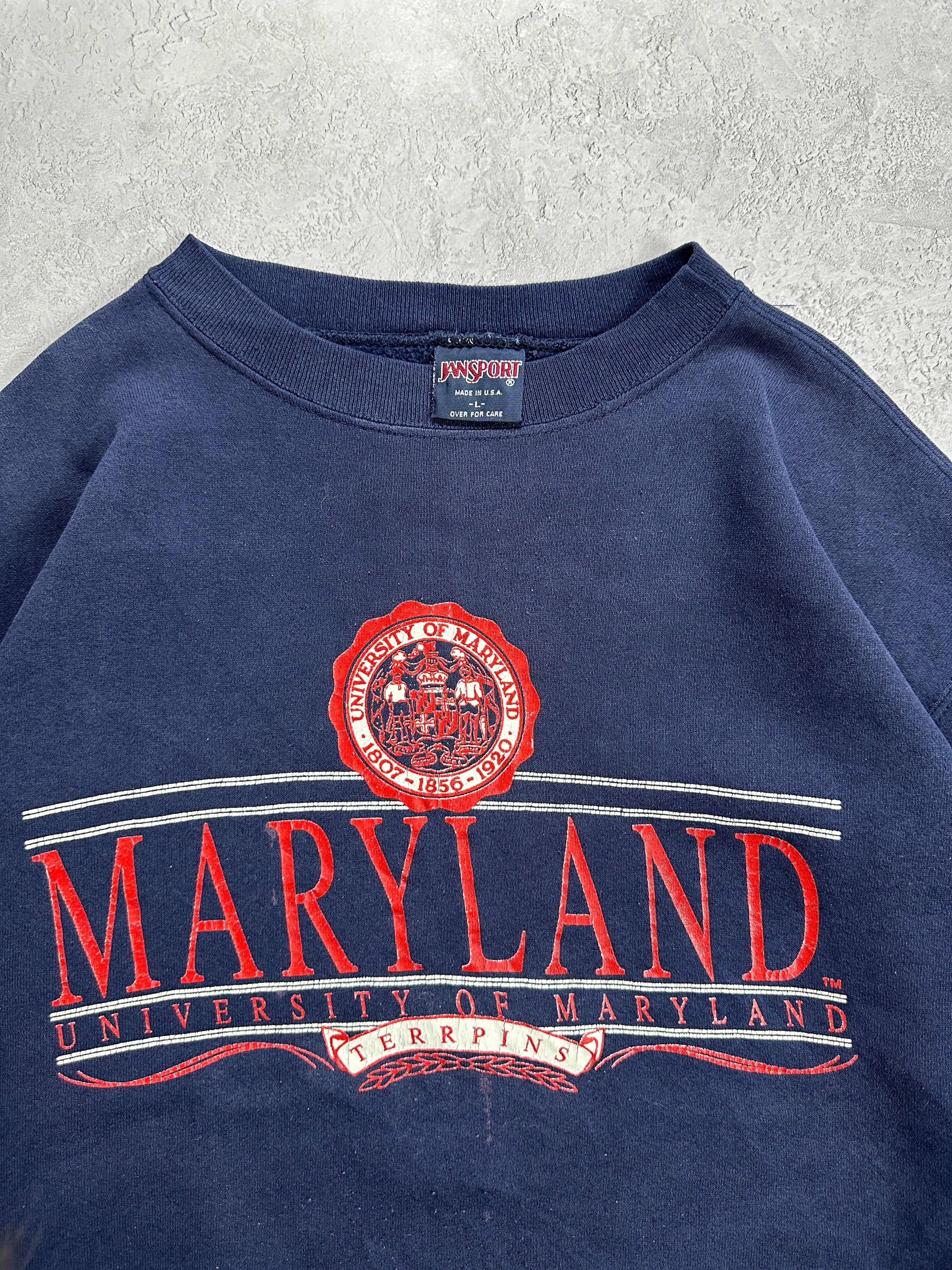 90s Navy University of Marylands Crewneck (Fits S)