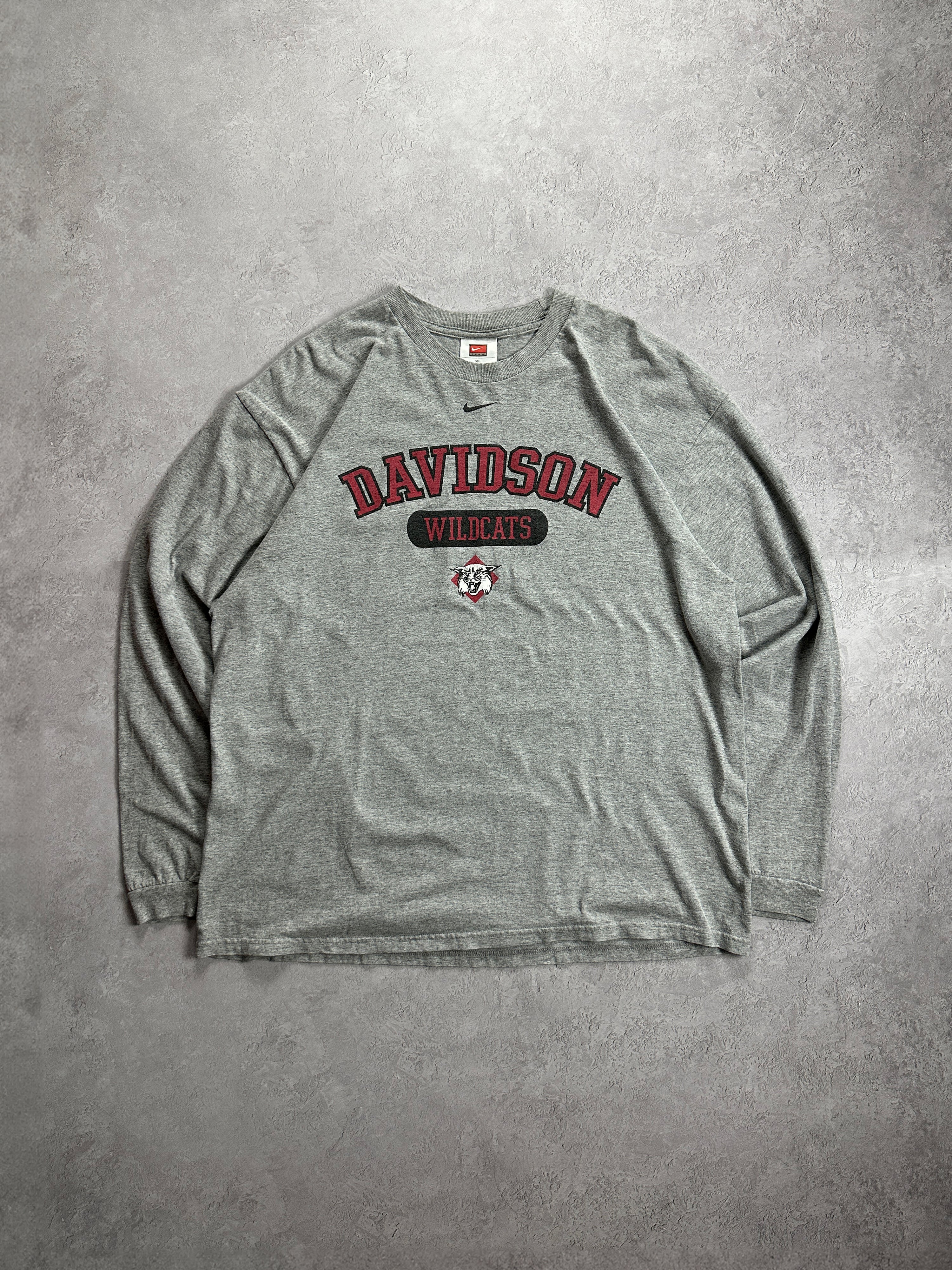 00s Grey Nike Davidson Wildcats L/S T-Shirt (XL)