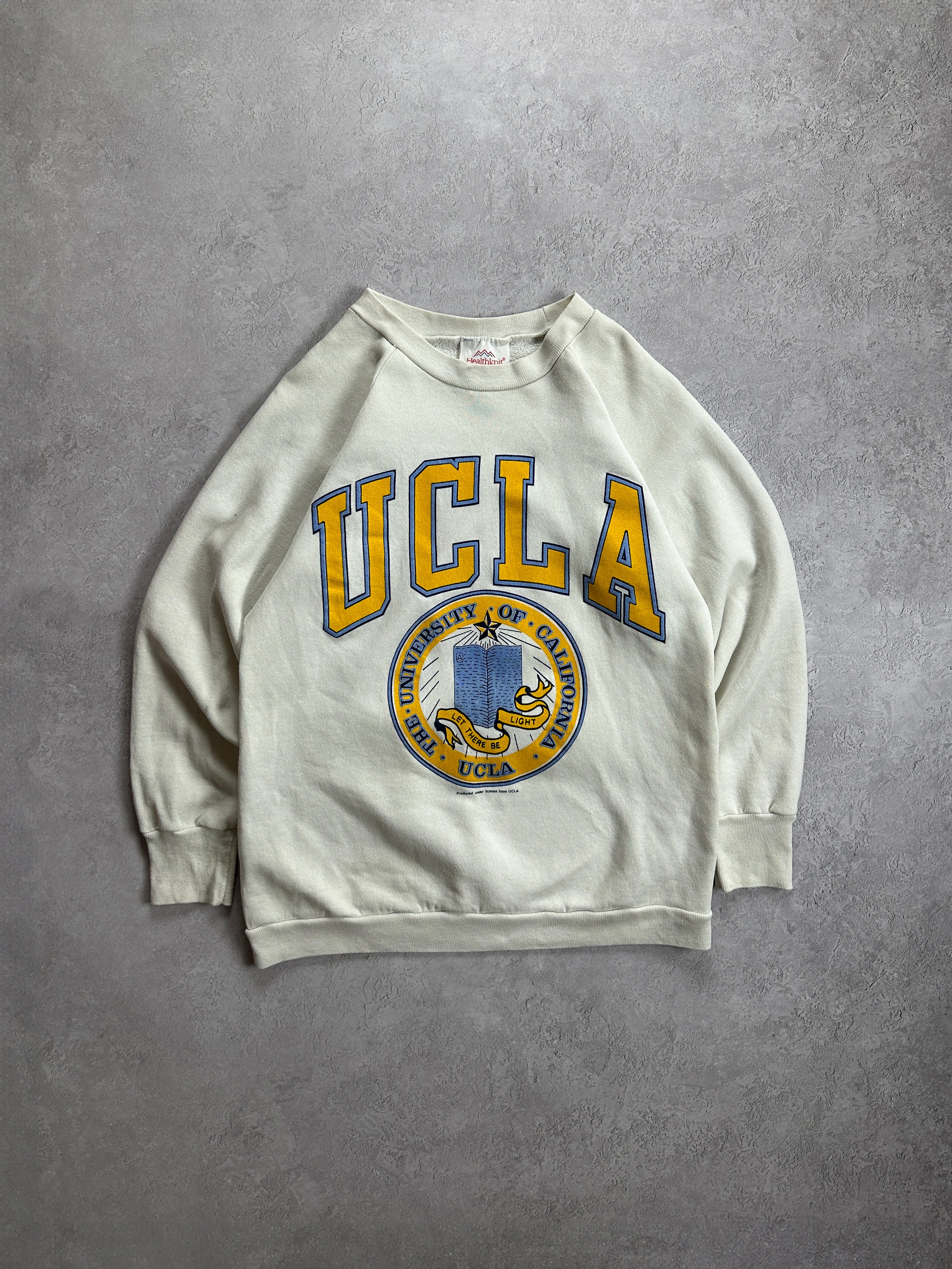 80s Cream UCLA Blue and Gold Crewneck (Fits S)