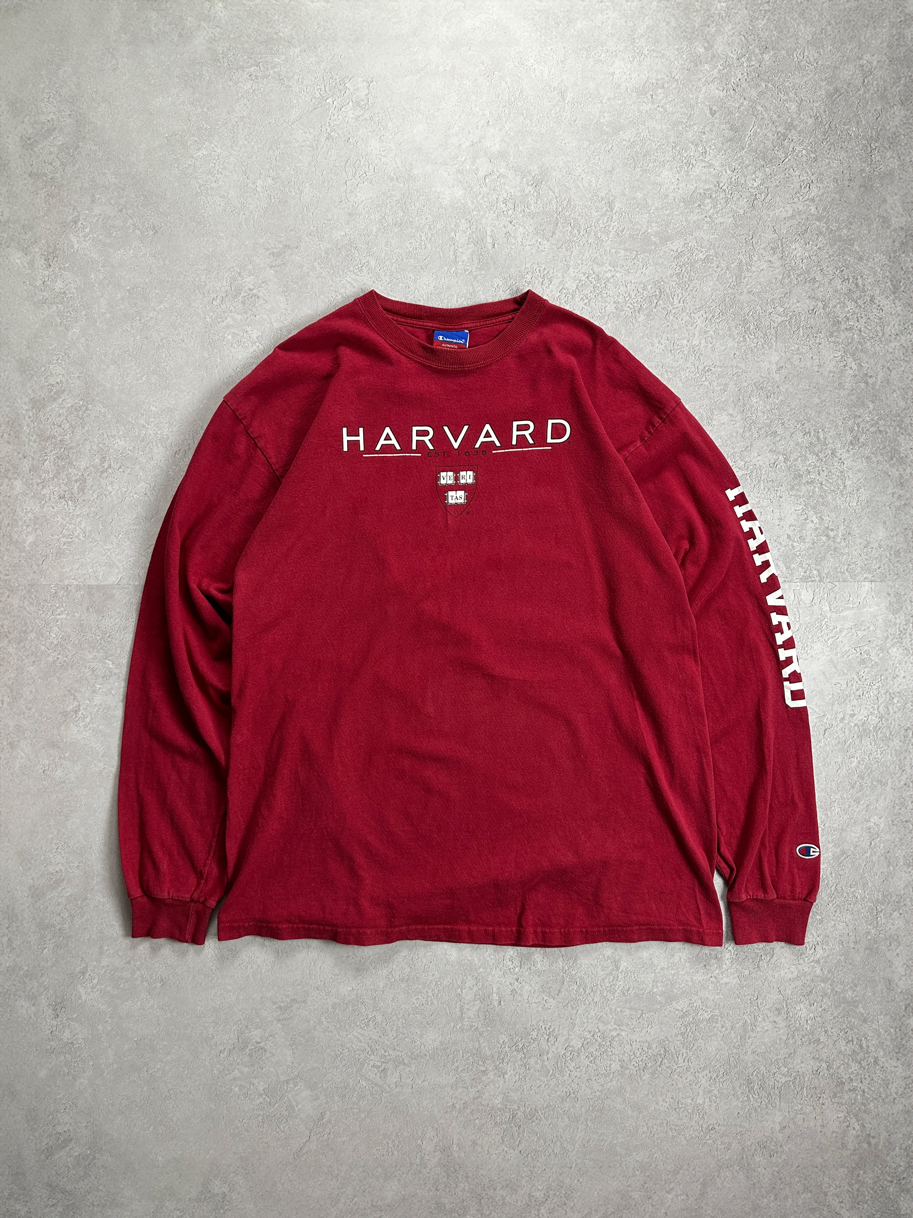 00s Red Champion Harvard University L/S T-Shirt (XL)